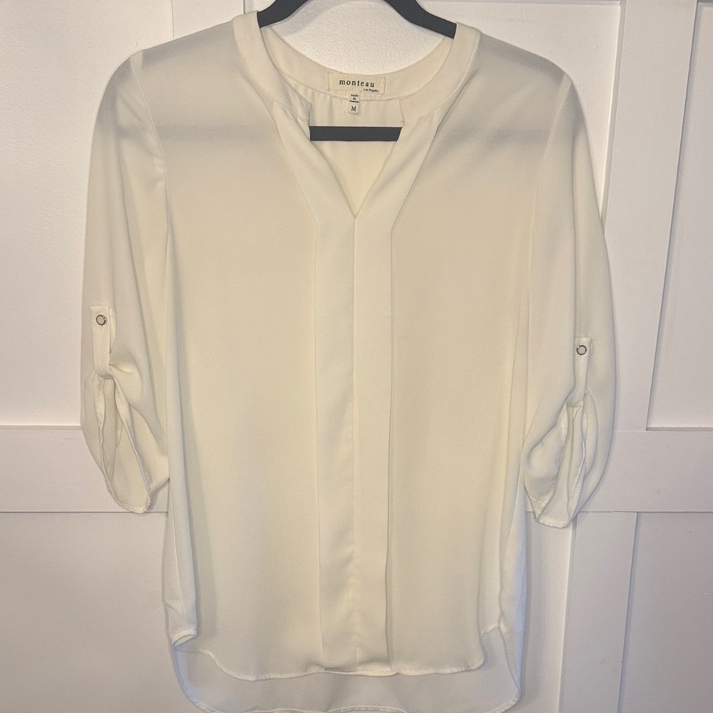 Monteau Los Angeles Women's Elegant White Blouse